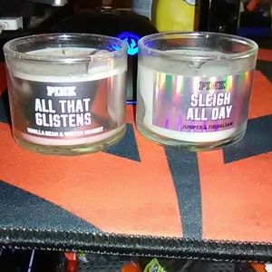 2 VS Pink mini candles
